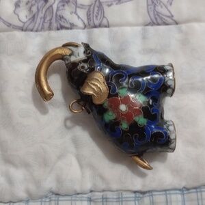 Cloisonne enamel elephant pendant